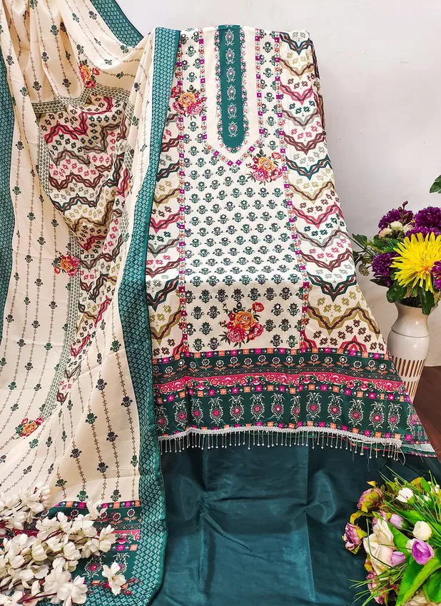 HR Upada Silk Digital Printed Pakistani Dress Material Suit Wholesale Shop In Surat